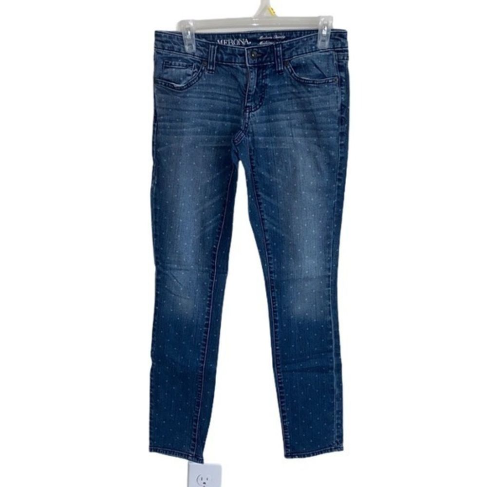 5/$30 🎈 Merona womens Polka dot skinny jeans size 2